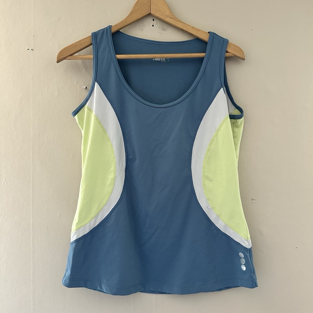 Jofit Womens Athletic Tank Top Size M Blue Green Tennis Pickleball Active Golf